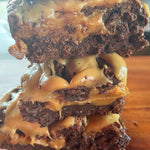 Decadent gooey ooey caramel brownies