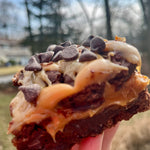 Decadent gooey ooey caramel brownies