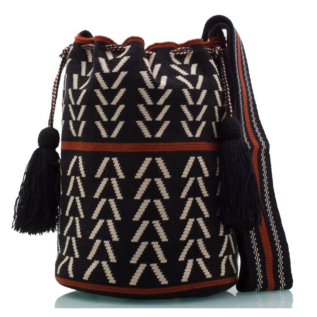 Wayuu Black Mochila Crossbody Bag