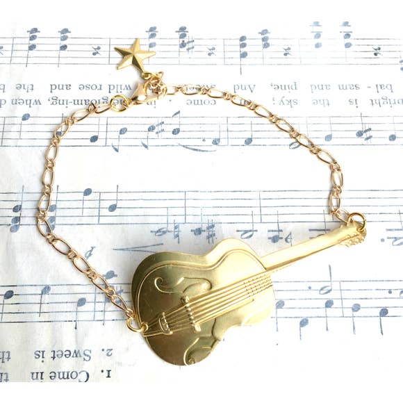 Gold Guitar Bracelet