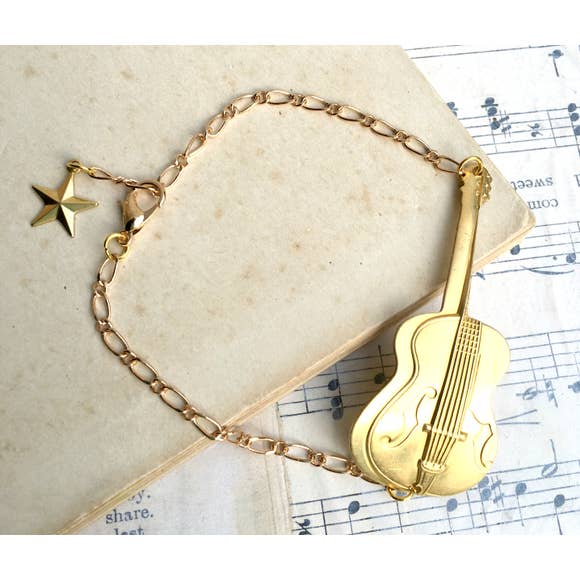 Gold Guitar Bracelet