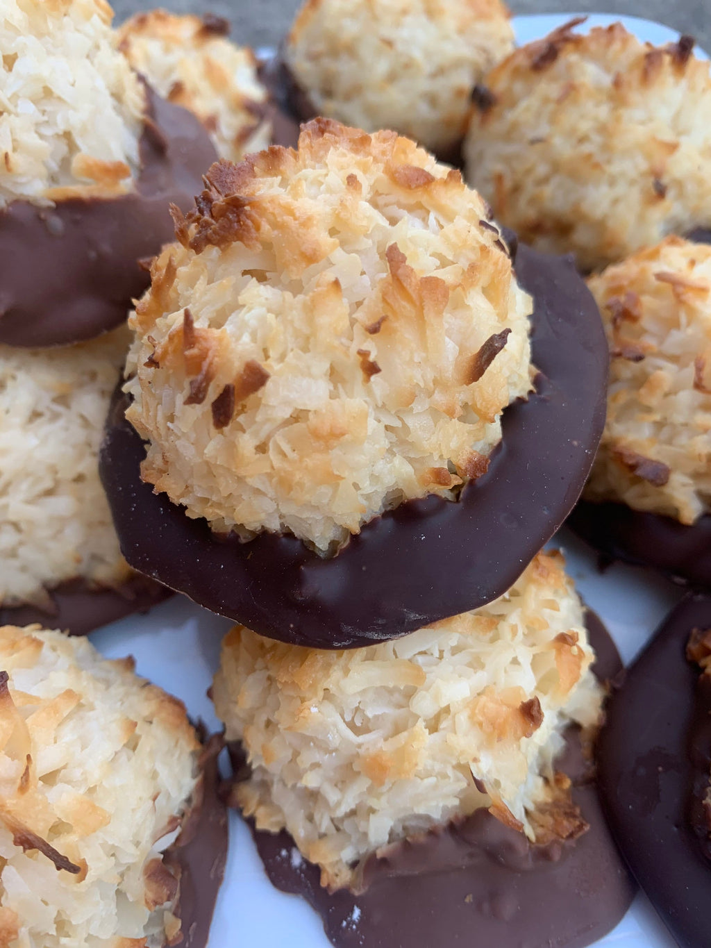 Coconut Macaroons Chocolate Dipped