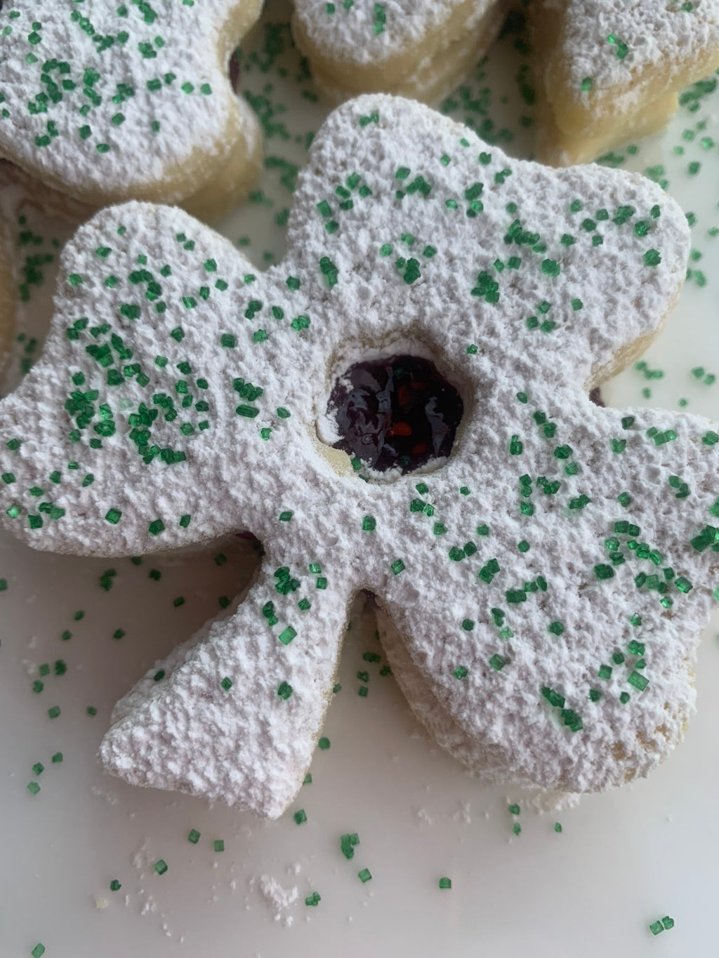 Shamrock Linzer Cookies