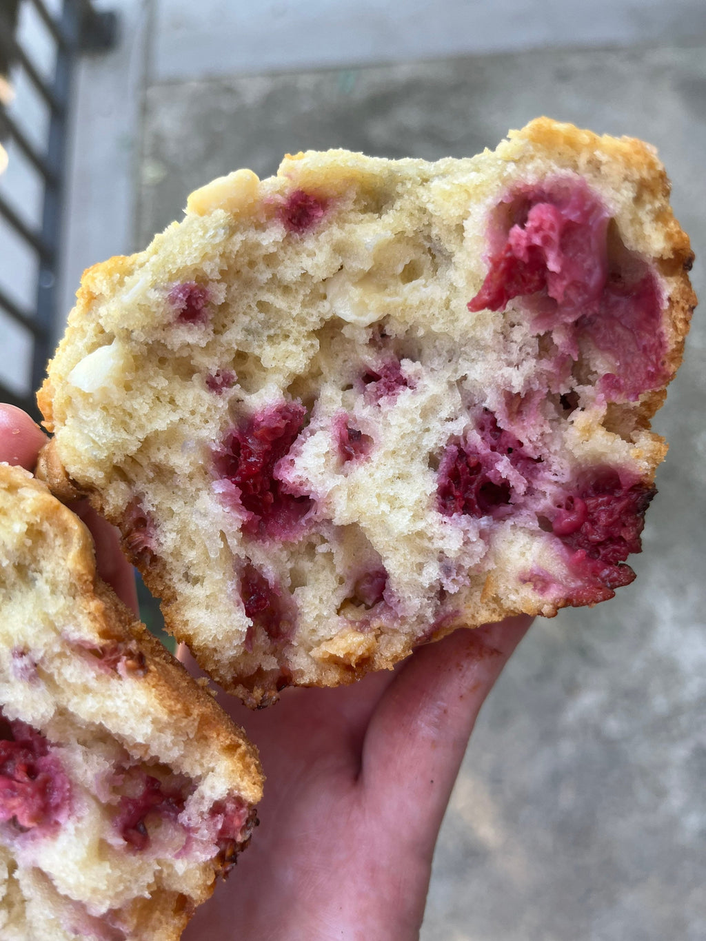 Jumbo Raspberry White Chocolate Chip Muffin