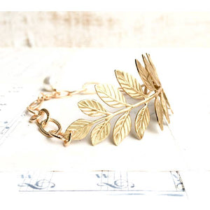 Gold Fern Leaf Grecian Bracelet