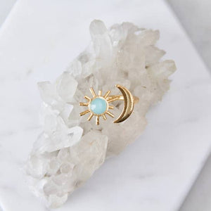 Amazonite Sun and Moon Ring