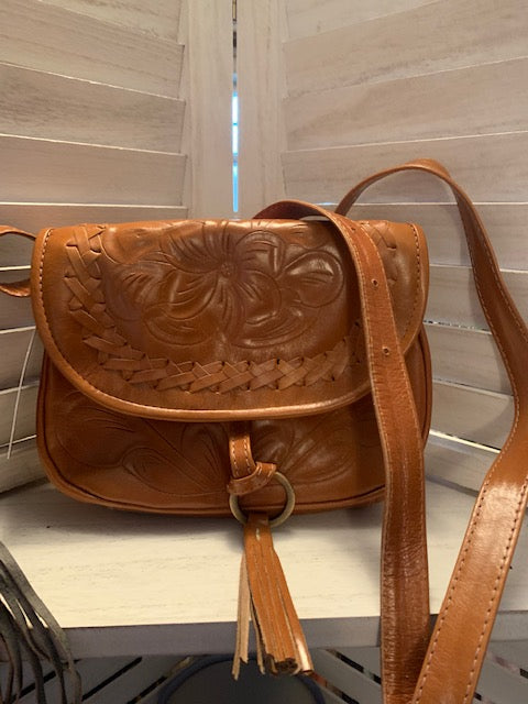 Natural Leather Saddle Bag